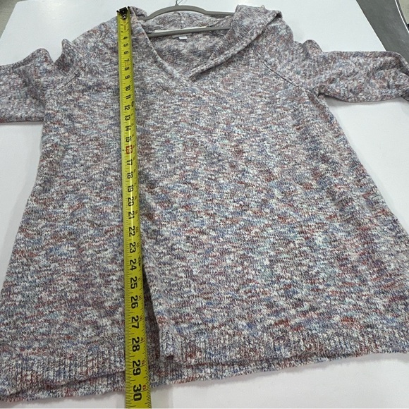 0311 J. Jill Large Hooded Sweater Knit Pullover Cozy Neutral Soft Minimalist - Picture 4 of 7